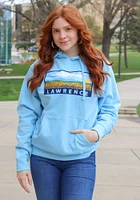 Rally Lawrence Mens Blue Sunflowers State Shape Long Sleeve Hoodie
