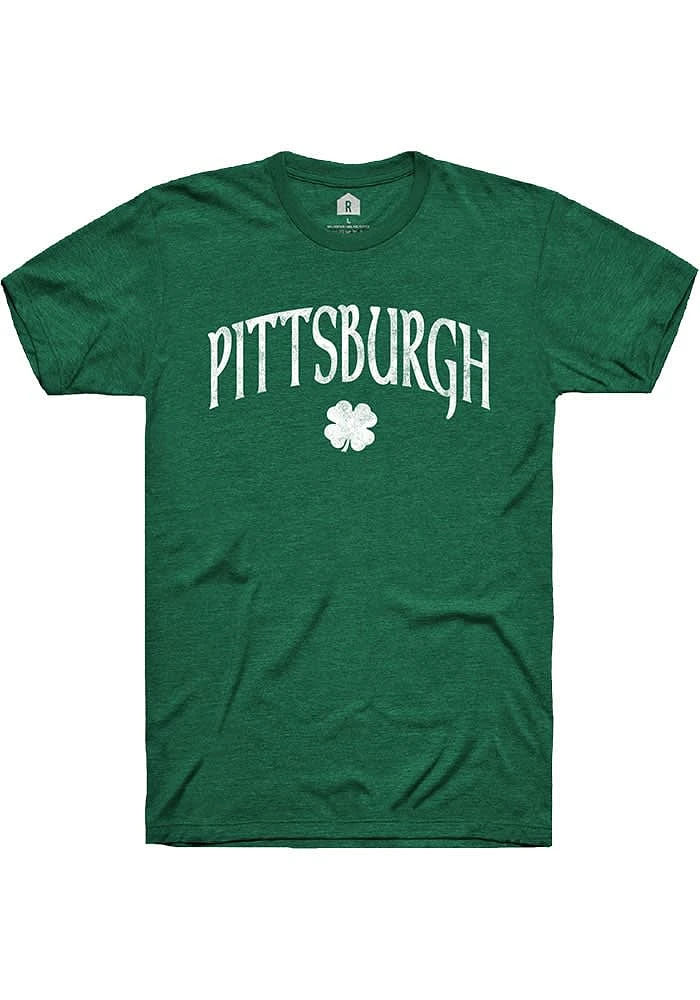 Rally Pittsburgh Green Shamrock Short Sleeve Fashion T Shirt