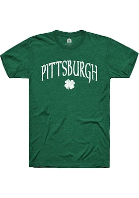 Rally Pittsburgh Green Shamrock Short Sleeve Fashion T Shirt