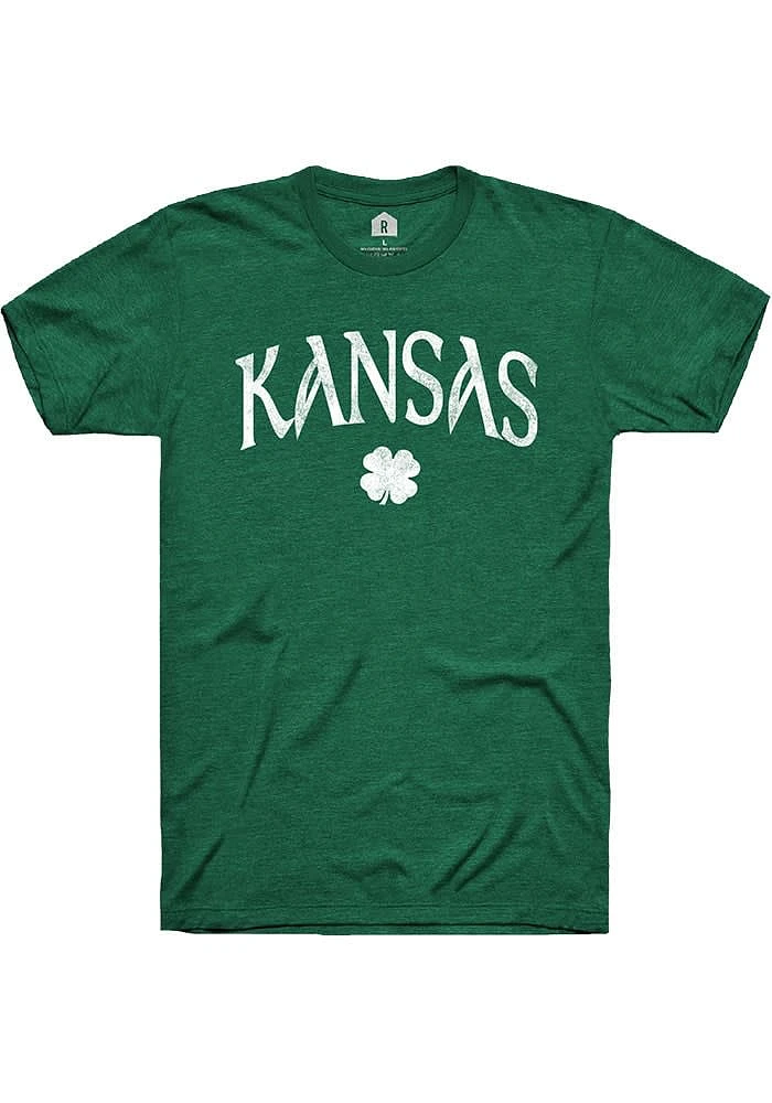Rally Kansas Green Shamrock Short Sleeve Fashion T Shirt