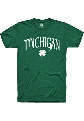 Rally Michigan Green Shamrock Short Sleeve Fashion T Shirt