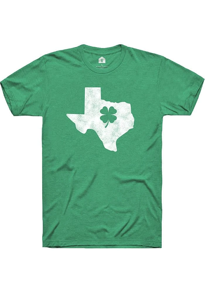 Rally Texas Green Shamrock State Shape Short Sleeve Fashion T Shirt