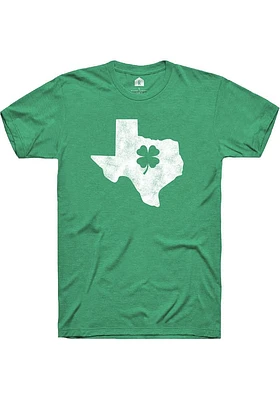 Rally Texas Green Shamrock State Shape Short Sleeve Fashion T Shirt