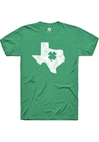 Rally Texas Green Shamrock State Shape Short Sleeve Fashion T Shirt