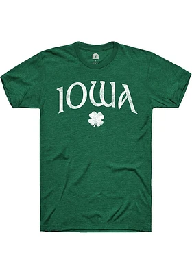 Rally Iowa Green Shamrock Short Sleeve Fashion T Shirt