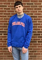 Rally Philadelphia Mens Blue Arch Wordmark Long Sleeve Crew Sweatshirt