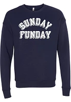 Rally Dallas Ft Worth Mens Navy Blue Sunday Funday Long Sleeve Crew Sweatshirt