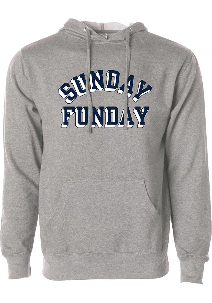 Rally Dallas Ft Worth Mens Grey Sunday Funday Long Sleeve Hoodie