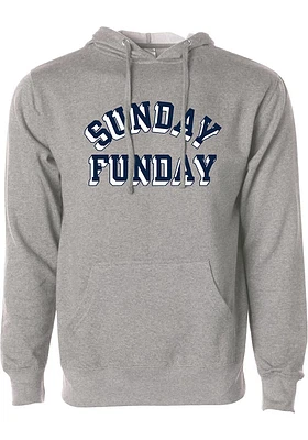 Rally Dallas Ft Worth Mens Grey Sunday Funday Long Sleeve Hoodie
