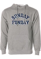 Rally Dallas Ft Worth Mens Grey Sunday Funday Long Sleeve Hoodie