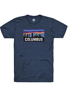 Rally Columbus Navy Blue Block Skyline Short Sleeve Fashion T Shirt