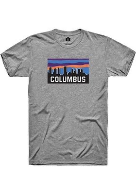 Rally Columbus Graphite Block Skyline Short Sleeve Fashion T Shirt