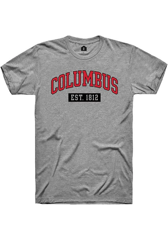 Rally Columbus Graphite Est Arch Short Sleeve Fashion T Shirt