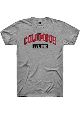 Rally Columbus Graphite Est Arch Short Sleeve Fashion T Shirt