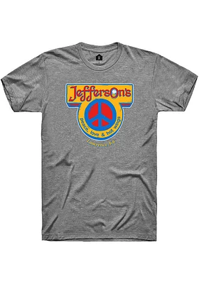Rally Lawrence Graphite Jeffersons Peace Sign Logo Short Sleeve Fashion T Shirt