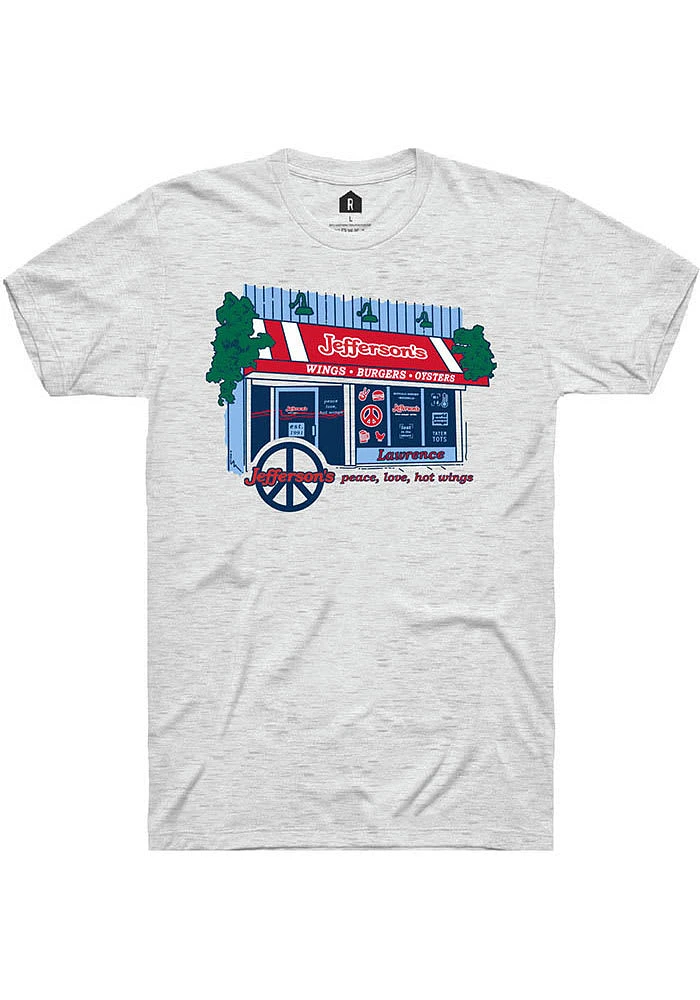 Rally Lawrence White Jeffersons Building Front Short Sleeve Fashion T Shirt