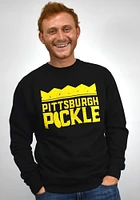 Rally Pittsburgh Mens Black Pickle Logo Long Sleeve Crew Sweatshirt