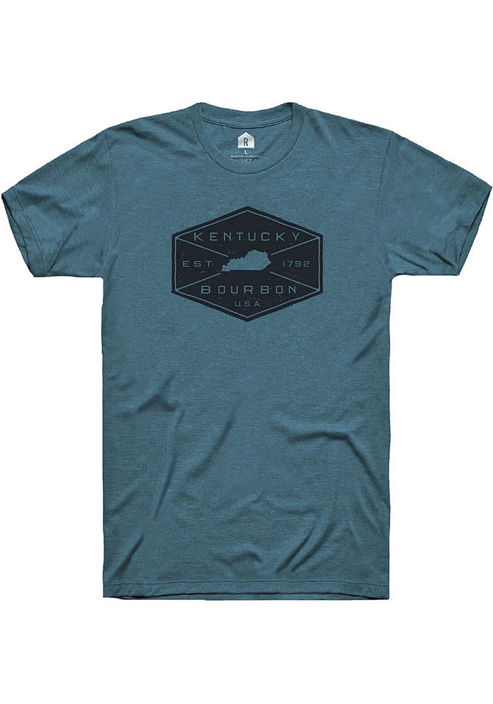 Rally Kentucky Teal Bourbon Label Short Sleeve Fashion T Shirt