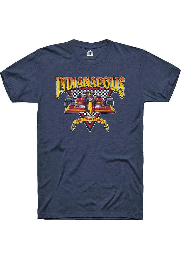 Rally Indianapolis Navy Blue Start Your Engines Short Sleeve T Shirt