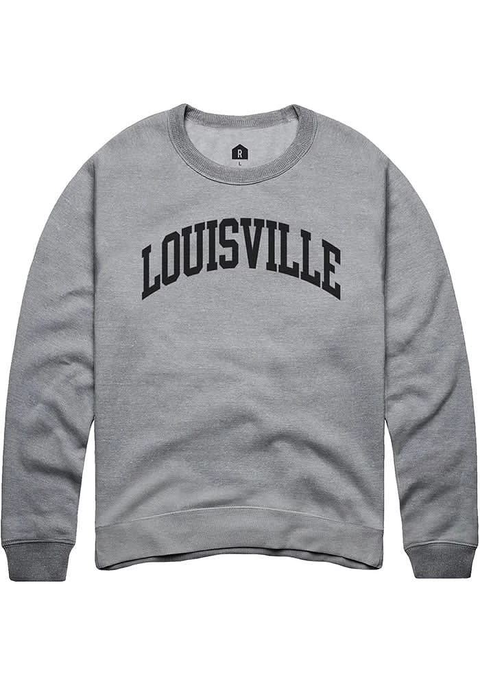 Rally Louisville Mens Arch Wordmark Long Sleeve Crew Sweatshirt