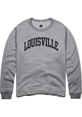 Rally Louisville Mens Arch Wordmark Long Sleeve Crew Sweatshirt