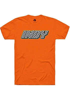 Rally Indianapolis Orange Checker Infill Short Sleeve T Shirt