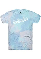 Rally Columbus Blue Script Wordmark Short Sleeve Fashion T Shirt