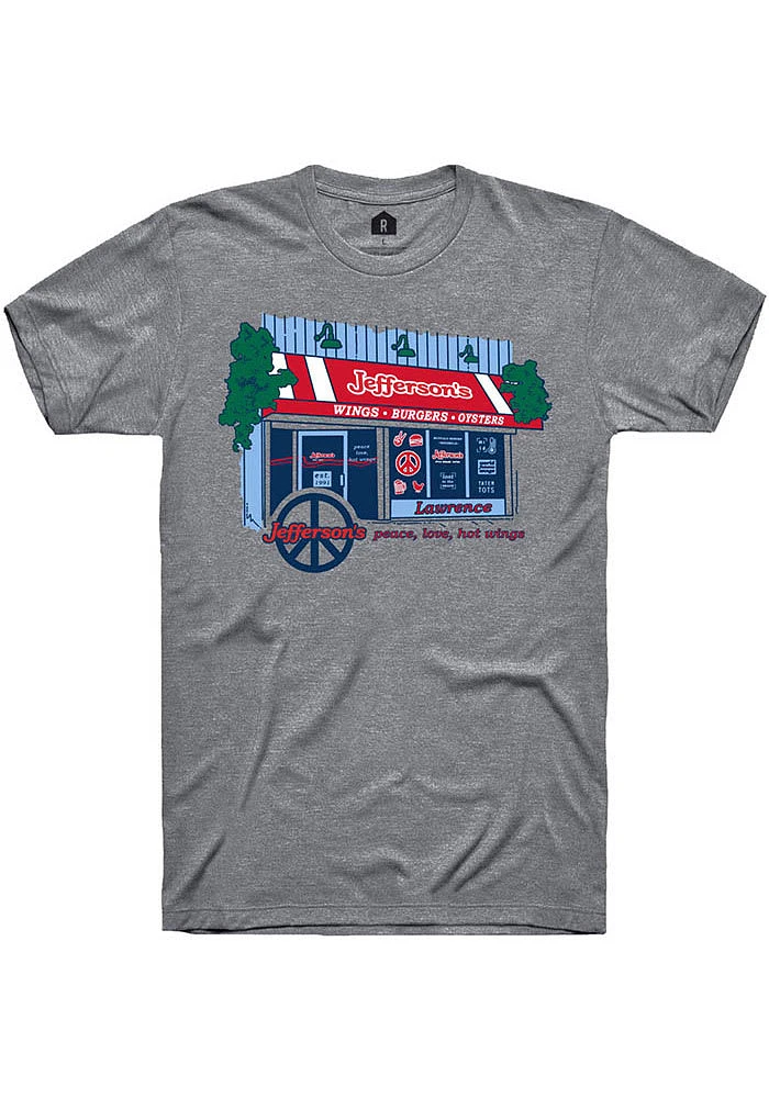 Rally Lawrence Graphite Jeffersons Building Front Short Sleeve Fashion T Shirt