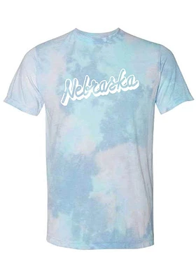 Rally Nebraska Womens Blue RH Script Short Sleeve T-Shirt