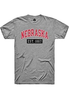 Rally Nebraska Graphite Est Arch Short Sleeve Fashion T Shirt