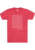 Rally Detroit Red Motor City Repeat Short Sleeve Fashion T Shirt
