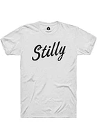 Rally Stillwater White Stilly Script Short Sleeve Fashion T Shirt
