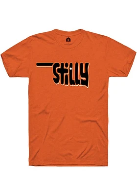Rally Stillwater Orange Stilly State Shape Short Sleeve T Shirt