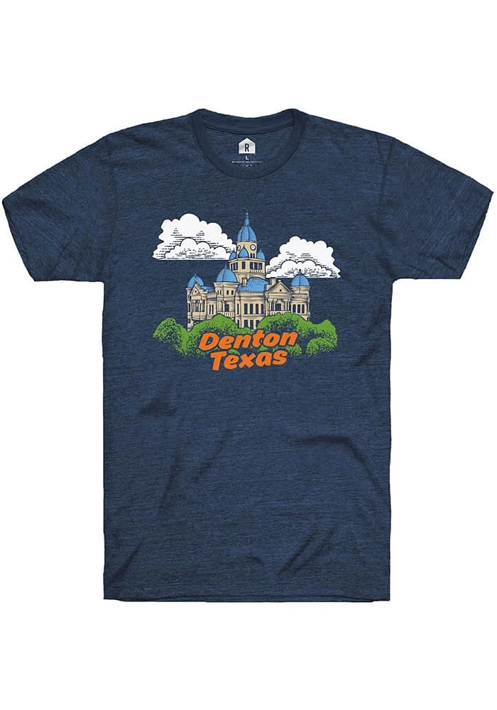 Rally Denton Navy Blue Courthouse Short Sleeve Fashion T Shirt