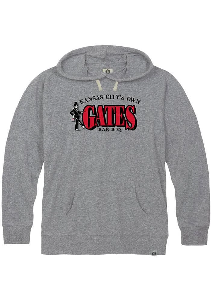 Rally Kansas City Mens Grey Gates Prime Logo Long Sleeve Hoodie