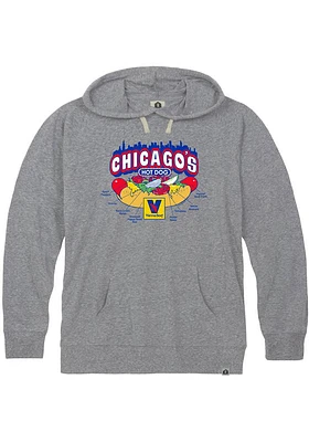 Rally Chicago Mens Grey Vienna Beef Hot Dog Long Sleeve Hoodie