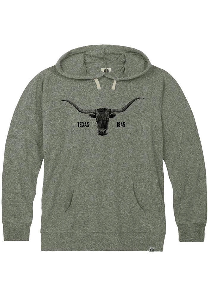 Rally Texas Mens Olive Longhorn 1845 Long Sleeve Hoodie