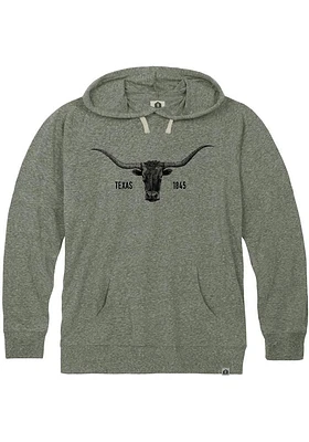 Rally Texas Mens Olive Longhorn 1845 Long Sleeve Hoodie