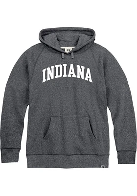Rally Indiana Mens Navy Blue Collegiate Arch Wordmark Long Sleeve Hoodie