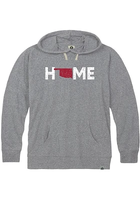 Rally Oklahoma Mens Grey HOME State Shape Long Sleeve Hoodie