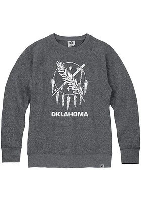 Rally Oklahoma Mens Navy Blue City Flag Long Sleeve Crew Sweatshirt