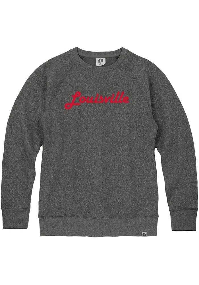 Rally Louisville Mens Black City Flag Long Sleeve Crew Sweatshirt