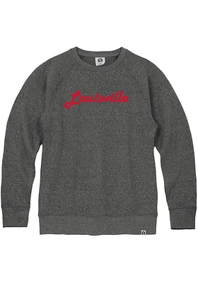 Rally Louisville Mens Black City Flag Long Sleeve Crew Sweatshirt