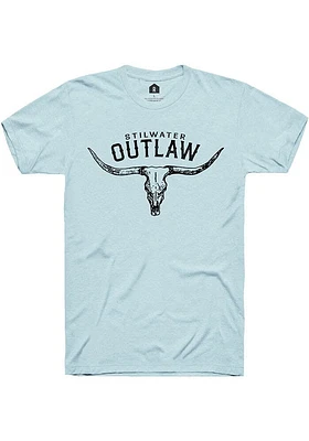 Rally Stillwater Light Blue Outlaw Short Sleeve Fashion T Shirt