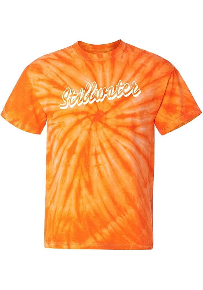 Rally Stillwater Orange Retro Script Short Sleeve T Shirt