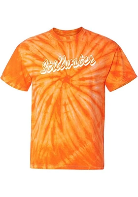 Rally Stillwater Orange Retro Script Short Sleeve T Shirt