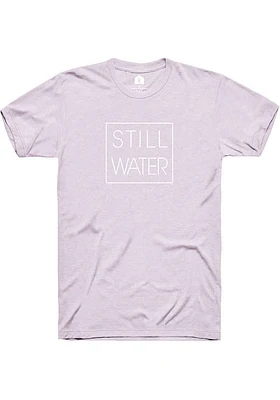 Rally Stillwater Womens Lavender Square Wordmark Short Sleeve T-Shirt