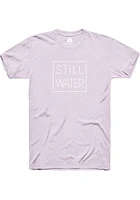 Rally Stillwater Womens Lavender Square Wordmark Short Sleeve T-Shirt