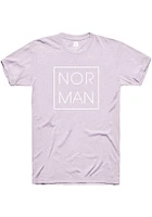 Rally Norman Womens Lavender Square Wordmark Short Sleeve T-Shirt