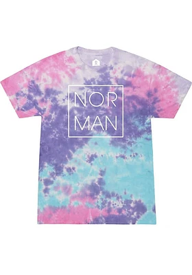 Rally Norman Womens Purple Square Wordmark Short Sleeve T-Shirt